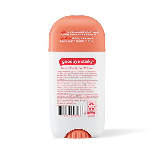Peach Aluminum Free Deodorant for Women + Men (Pack of 2) Natural Fragrance 24 Hour Odor Protection Dermatologically Tes